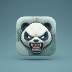 angry panda ​​3d icon
