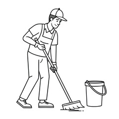 man mopping floor male cleaner
