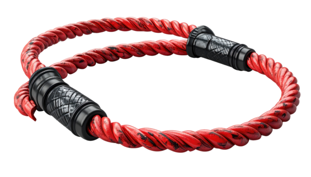 Red braided bracelets, detailed design