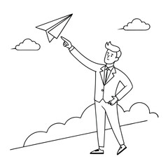 businessman in the plane