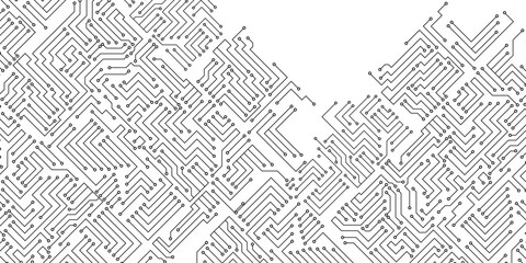 Circuit Board Hi Technology Grayscale Color Tone Pattern Vector Background