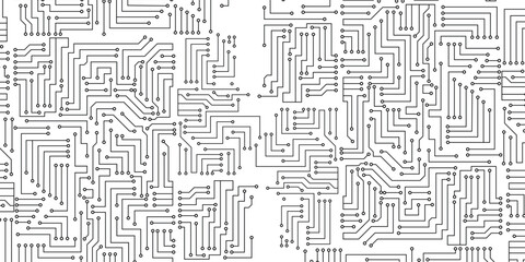 Black and White Printed Circuit Board stock illustration. 