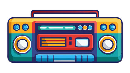 Obraz premium Vibrant and Retro Boombox Illustration with Playful Color Palette Design