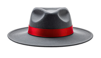 Gray fedora with red ribbon (1)