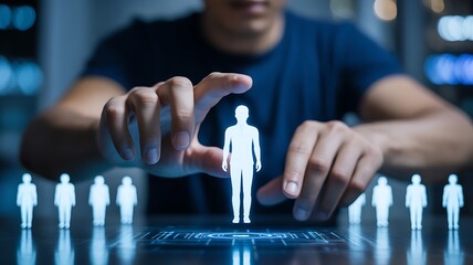 Human resources management concept, recruitment process, and team building