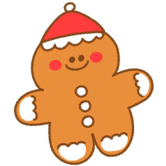クリスマスのジンジャークッキーのかわいいイラスト
