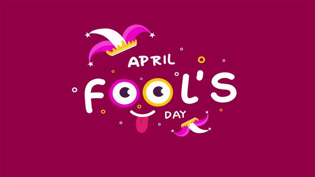 Purple background April Fools design with funky playful typography