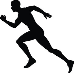 silhouette of a man running