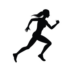 silhouette of a woman running