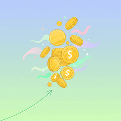 increase in economy with coins going up