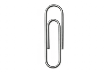 Metal paperclip holding documents illustration on transparent background
