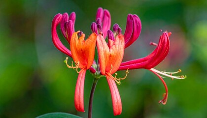 Fototapeta premium Vibrant red-orange flower close-up