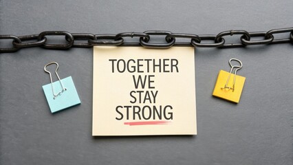 Message card with the words Together We Stay Strong