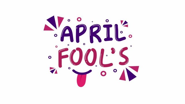 Creative April Fool&rsquo;s Day text with tongue playful decoration