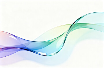 Abstract flowing wave with gradient colors on a light background