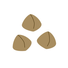 シンプルなそばの実のイラスト　マーク,アイコン,アレルゲン,食べ物
