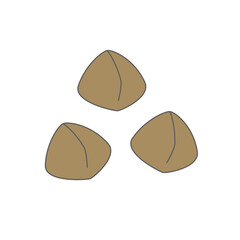 シンプルなそばの実のイラスト　マーク,アイコン,アレルゲン,食べ物