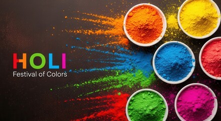 Vibrant holi colors explosion festival celebrations with powder powders illustration