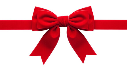 Fototapeta premium Elegant Red Ribbon Bow with Long Streamers