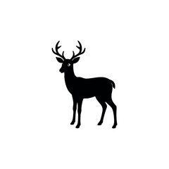a clean silhouette vector art of a deer 
