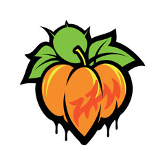 a graffiti art physalis groundcherry with bold