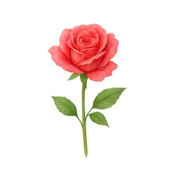 Fototapeta premium Handmade Watercolor Flower Illustration on White Background