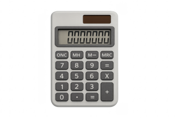 Calculator showing zero on transparent background