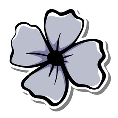 Minimal ink flower with wavy petals and bold black center. Elegant line art style, perfect for decorative, seasonal, or botanical themed designs.