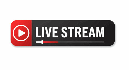 Live Stream Rectangular Badge A Vector Illustration