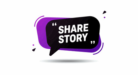 Share Story Speech Bubble Badge A Vector Art