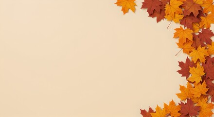 Beautiful Fall Wallpaper with Large Maple Leaves in the Corner