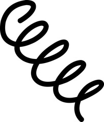 Spiral Spring Hand drawn, Playful sketch of spiral or spring line art for decoration.