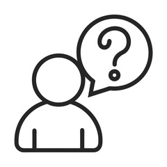 Question Mark Above Person Outline Icon