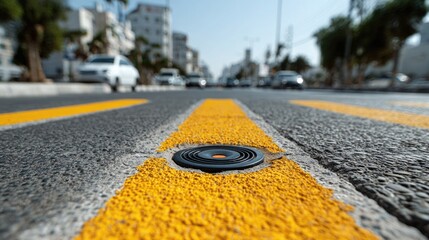 Smart traffic sensor embedded in road surface detecting vehicle flow and congestion for adaptive traffic management 