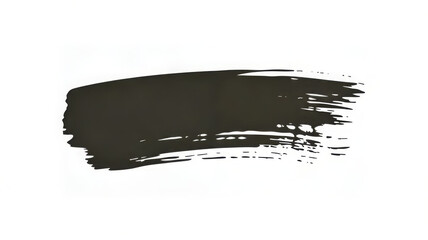Fototapeta premium Black paint stroke isolated on white background, a versatile element for artistic and design projects