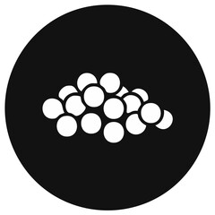 Elegant Black Circle Featuring a Cluster of White Spheres Forming a Grape Shape