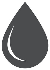 Dark liquid droplet icon simple water symbol graphic flat tear illustration