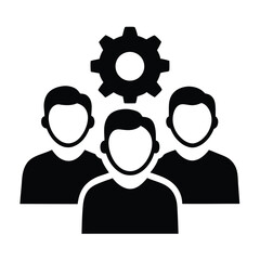 Teamwork and Settings Gear Icon
