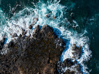 Whitewater Wave Swirls on Hawaiian Coast