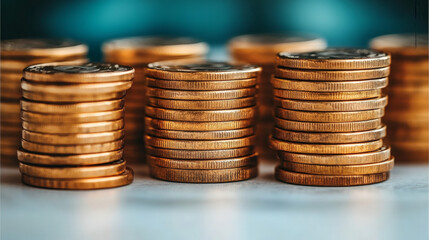 Stacks of copper coins