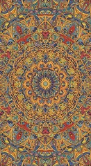 Colorful ornamental mandala pattern for textile, fabric, or wallpaper design