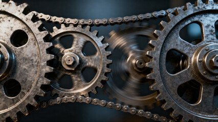 Gears and chain mechanism