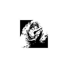 silhouette of a beautiful woman with long hair, person in the sun. Creative holiday background, illustration 