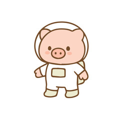 Astronaut Piglet Adorable Pig in Spacesuit