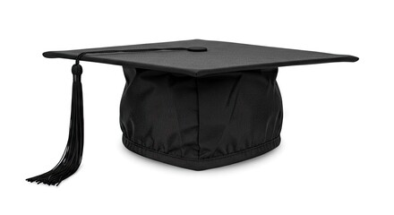 A black graduation cap with a tassel