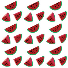 Illustration of a seamless pattern background with hearts arranged in a long row.