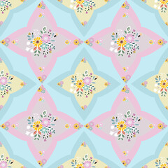 Floral seamless folk pattern, ethnic folklore flowers. Ethnic flowers, Jacobean traditional style on a white background. Classic indian motifs, trendy vector illustration