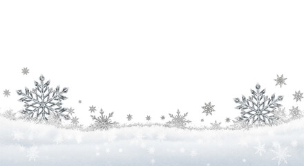 christmas background with snowflakes border