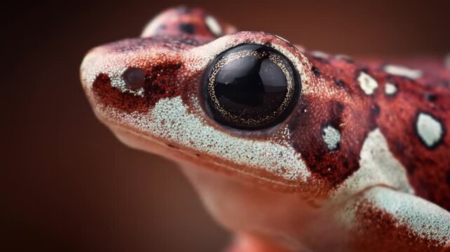 Close up of a colorful frog with unique patterns and textures