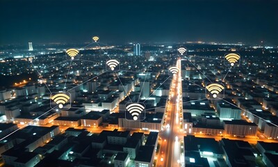 Obraz premium aerial view of the city of moscow